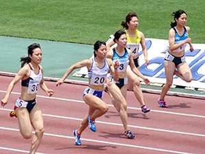 １００ｍ第２レース１組１位に入った平加選手